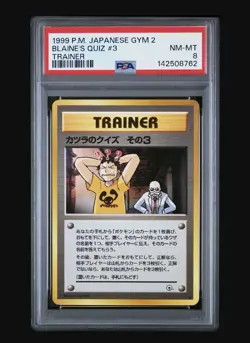 1999 Pokemon Japanese Gym 2 Blaine's Quiz #3 Japanese Trainer PSA 8 - VINTAGE - Image 1