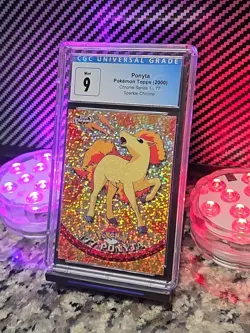 PONYTA *SPARKLE* Topps Chrome Pokemon TV 2000 CGC 9 MINT POP 2 🔥None Higher🔥🔥 - Image 1