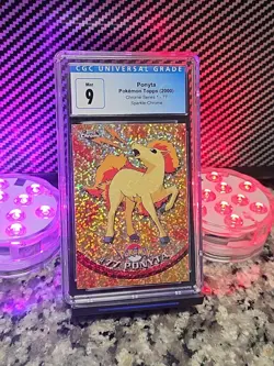 PONYTA *SPARKLE* Topps Chrome Pokemon TV 2000 CGC 9 MINT POP 2 🔥None Higher🔥🔥 - Image 3