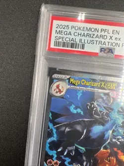 2025 POKEMON PFL EN-PHANTASMAL FLAMES #125 MEGA CHARIZARD X EX PSA 10 - Image 2