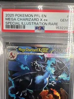 2025 POKEMON PFL EN-PHANTASMAL FLAMES #125 MEGA CHARIZARD X EX PSA 10 - Image 3