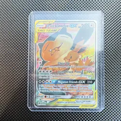 Pokemon Eevee & Snorlax GX TAG TEAM Promo Holo SM169 270 HP SM - Image 1