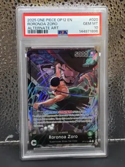 Roronoa Zoro PSA 10 Alt Art - One Piece OP12-020 Legacy of the Master English - Image 1