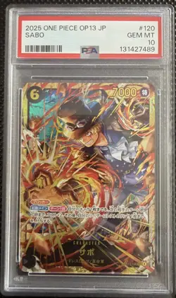 2025 ONE PIECE JAPANESE OP13-CARRYING ON HIS WILL #120 SABO PSA 10 - Image 1