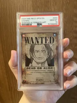 2024 One Piece TCG—Shanks #004 One Piece Op09—SR Holo PSA 10 - Image 1