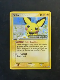 Pokemon TCG NM Pichu 59/106 Emerald Reverse Holo Stamped - Image 1