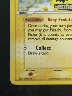 Pokemon TCG NM Pichu 59/106 Emerald Reverse Holo Stamped - Image 5