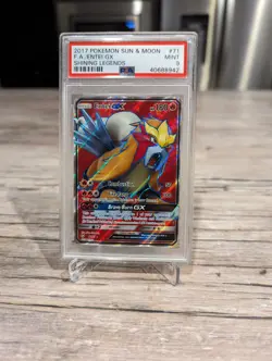 PSA 9 Entei GX Full Art Shining Legends 71/73 Holo Full Art Pokemon TCG MINT - Image 1