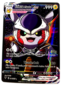 Frieza Pikachu Pokemon Card VCOS Holo Cosplay w/ Video - Image 1