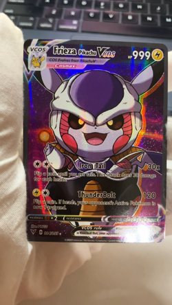 Frieza Pikachu Pokemon Card VCOS Holo Cosplay w/ Video - Image 2