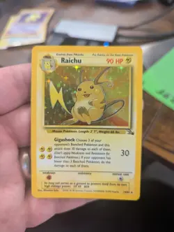 Vintage Pokemon TCG - Fossil - Unlimited Raichu 14/62 Holo: - Image 1