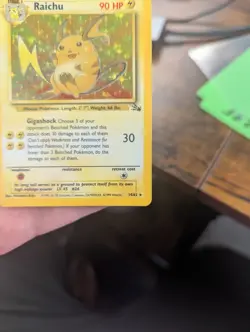 Vintage Pokemon TCG - Fossil - Unlimited Raichu 14/62 Holo: - Image 3