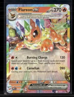 Pokemon 2025 Prismatic Evolutions Flareon EX RR #14/131 - Image 1