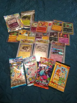 Pokemon TCG Mixed Card Lot - 75 cards +4 Sealed Packs!!! - Image 1