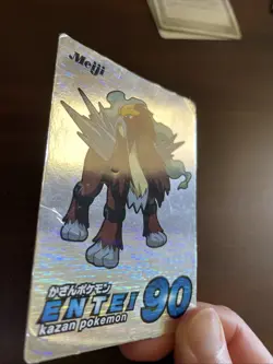 2001 Entei Meiji Silver Foil Promo - Pokemon TCG Card Japanese Vintage - DMG - Image 3