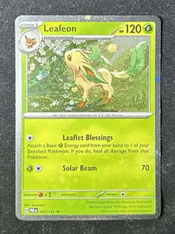 Leafeon 005/131 Cosmos Holo Rare Promo Pokemon TCG Prismatic Evolutions NM - Image 1