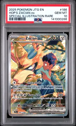 2025 POKEMON JTG EN-JOURNEY TOGETHER #186 HOP'S ZACIAN EX PSA 10 - Image 1