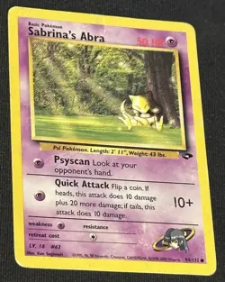 Pokemon Sabrina's Abra (94) Common Gym Challenge 094/132 - Image 1