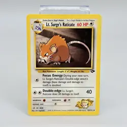 Pokemon TCG Lt Surges Raticate 53 /132 Gym Challenge Vintage 2000 Card LP - Image 1