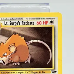 Pokemon TCG Lt Surges Raticate 53 /132 Gym Challenge Vintage 2000 Card LP - Image 3