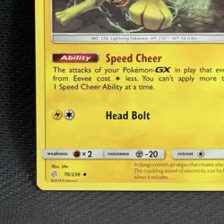 Pokemon Sun & Moon Cosmic Eclipse Jolteon Card #70/236 LP - Image 5