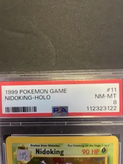 1999 Pokemon Base Set UNLIMITED #11 NIDOKING-HOLO PSA 8 - Image 2