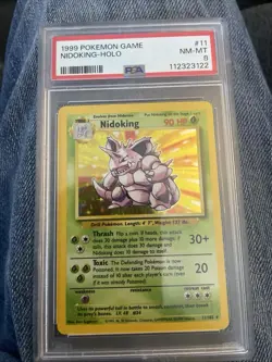 1999 Pokemon Base Set UNLIMITED #11 NIDOKING-HOLO PSA 8 - Image 4