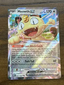 2026 Pokemon TCG Me03: Perfect Order Meowth ex 062/088 Holo 6/8 Pack Fresh - Image 1