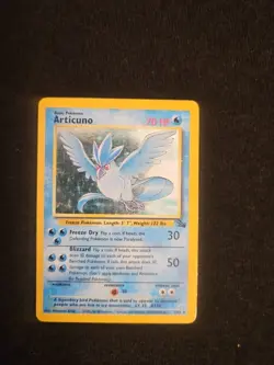 Pokemon TCG Articuno Holo Rare Card 2/62 Base Set Fossil 1999 HP - Image 1