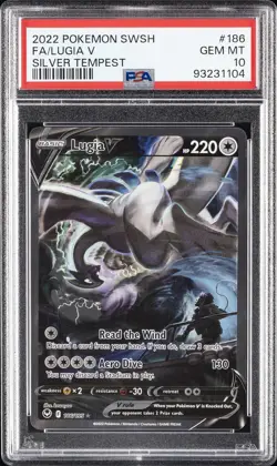 2022 POKEMON SWORD & SHIELD SILVER TEMPEST #186 FULL ART/LUGIA V PSA 10 - Image 1