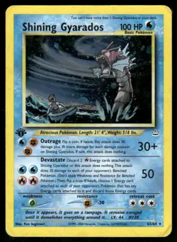 Pokemon Cards Shining Gyarados 65/64 1st Edition Holo Neo Revelation WOTC DMG - Image 1