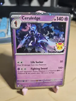 Pokemon TCG Ceruledge SV: Paldean Fates 040/091 Holo Cosmos Holo Rare Rare - Image 1