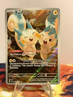 Pokemon TCG Scarlet & Violet Pachirisu 208/198 Illustration Rare - Image 1
