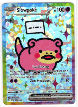 Pokemon Cracked Ice Holo - Rainbow Boarder * Fan Art * SLOWPOKE - Image 1