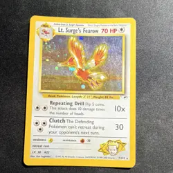 Pokemon Lt. Surge's Fearow Holo Rare 70HP Gym Heroes 7/132 English 2000 SWIRL - Image 1