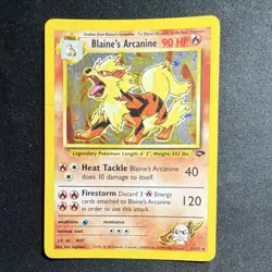 Pokemon Blaine's Arcanine Holo Rare 90HP Gym Challenge 1/132 English 2000 - Image 1