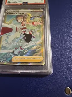 PSA 10 Gem - Korrinas Focus 160/163 Battle Styles Pokemon Full Art Trainer - Image 2