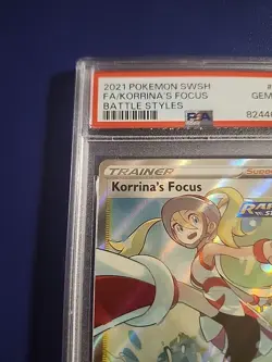 PSA 10 Gem - Korrinas Focus 160/163 Battle Styles Pokemon Full Art Trainer - Image 4