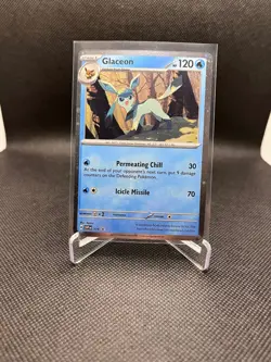 Pokemon Scarlet and Violet Prismatic Evolutions Glaceon 171 Cosmo Holo HP 120 - Image 1