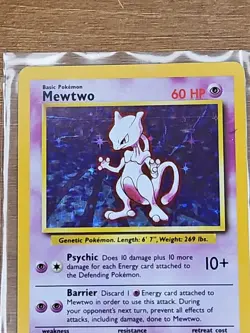 Mewtwo 10/102 Base Set Holo Pokemon Card 1999 Wizards of the Coast Holographic - Image 2