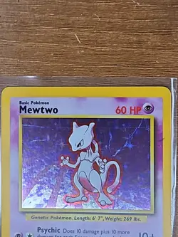 Mewtwo 10/102 Base Set Holo Pokemon Card 1999 Wizards of the Coast Holographic - Image 3
