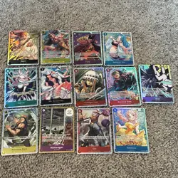 Lot Of 13 One Piece OP-14/OP-15 Super Rare cards fast shipping! - Image 1