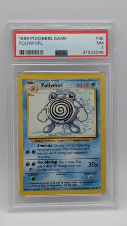 1999 Pokemon Base Set Poliwhirl 38/102 PSA 7 NM! - Image 1