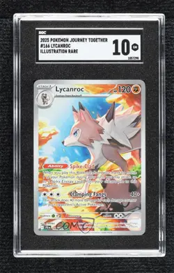 Lycanroc Illustration Rare Pokemon Journey Together JTG SGC 10 GEM - Image 1