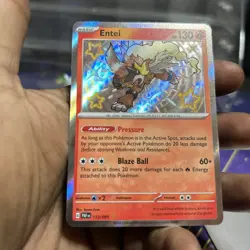 Pokemon Entei 112/091 Paldean Fates Shiny Rare NM Condition - Image 1
