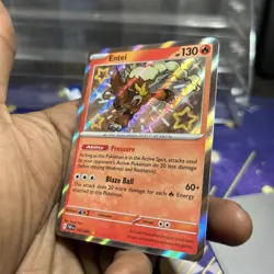 Pokemon Entei 112/091 Paldean Fates Shiny Rare NM Condition - Image 2