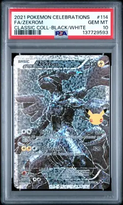 Pokemon TCG Zekrom 114/114 PSA 10 GEM MINT Celebrations Classic Collection - Image 1