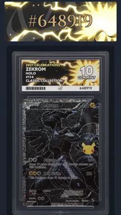 Pokemon TCG Zekrom Card Celebrations Classic Collection 114/114 ACE 10 Gem Mint - Image 3
