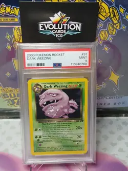 Pokemon Dark Weezing Card PSA 9 Team Rocket Vintage 2000 (Non-holo) - Image 1