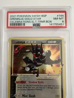 PSA 8 Greninja Star SWSH144 Sword & Shield Promo Card Holo Pokemon Gold Star - Image 2
